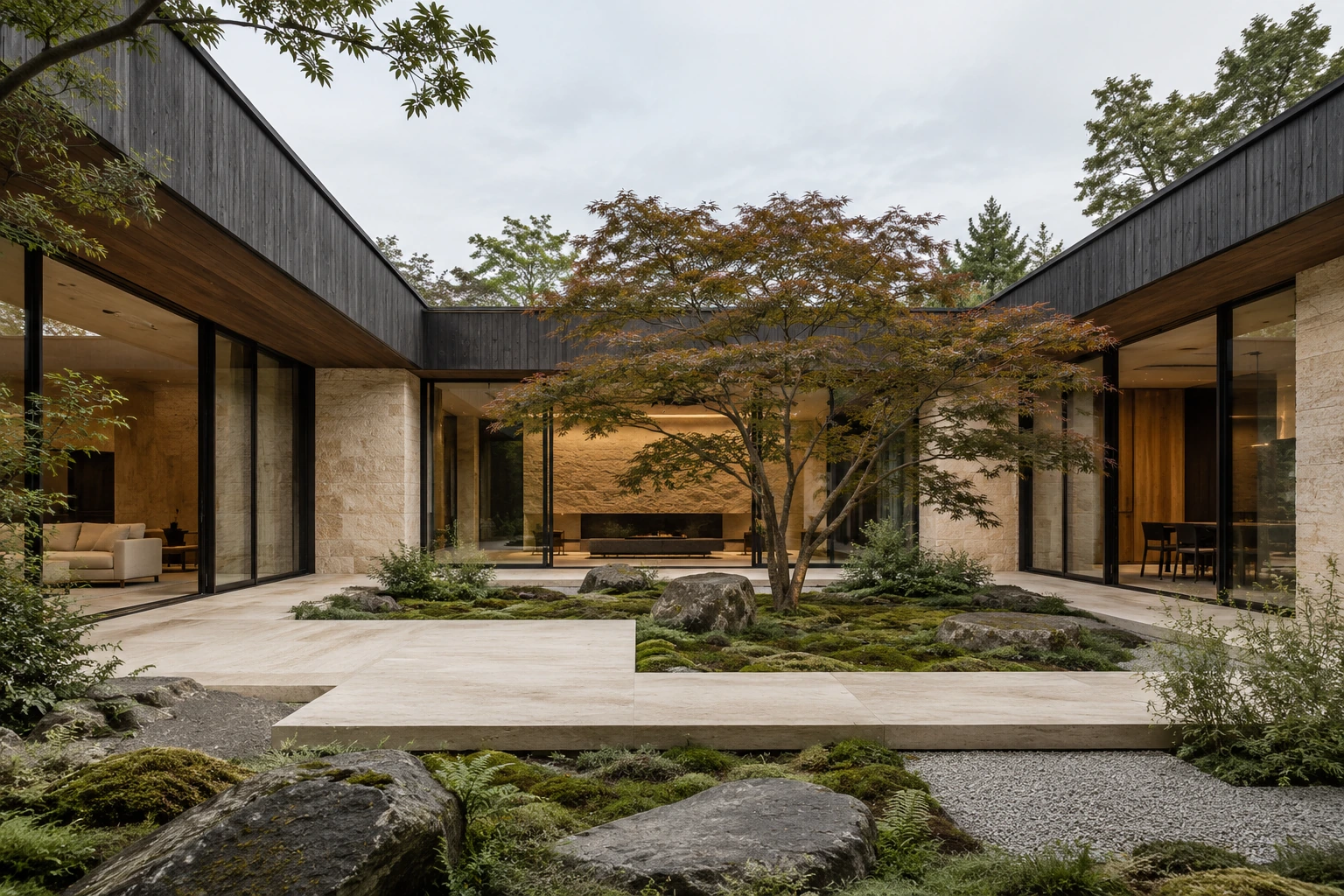 Architectural illustration of The Courtyard